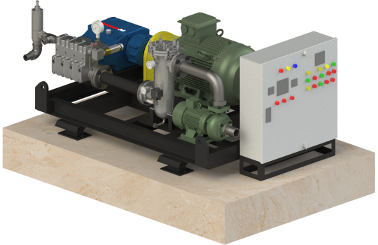 Metal Powder Atomization Pump | EMA Series Skid Mounted Custom System | PressureJet