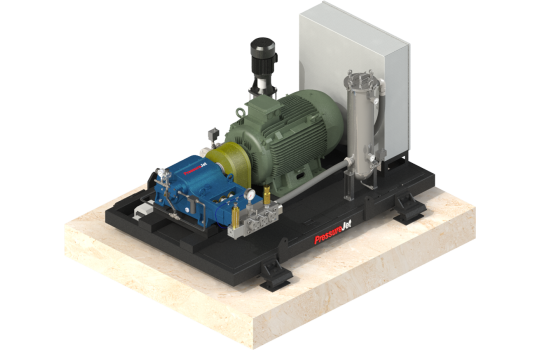 High Pressure Plunger Pump for Hydro Test | KDD Series Skid Mounted Custom System | PressureJet