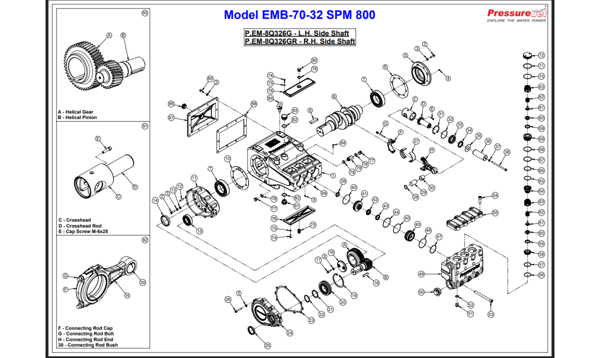 EMB-70-32 Exploded View | PressureJet