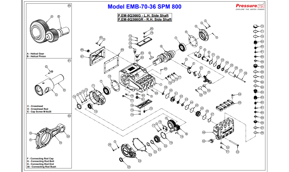 EMB-70-36 Exploded View | PressureJet