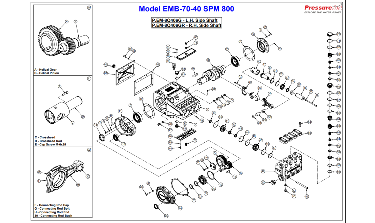 EMB-70-40 Exploded View | PressureJet