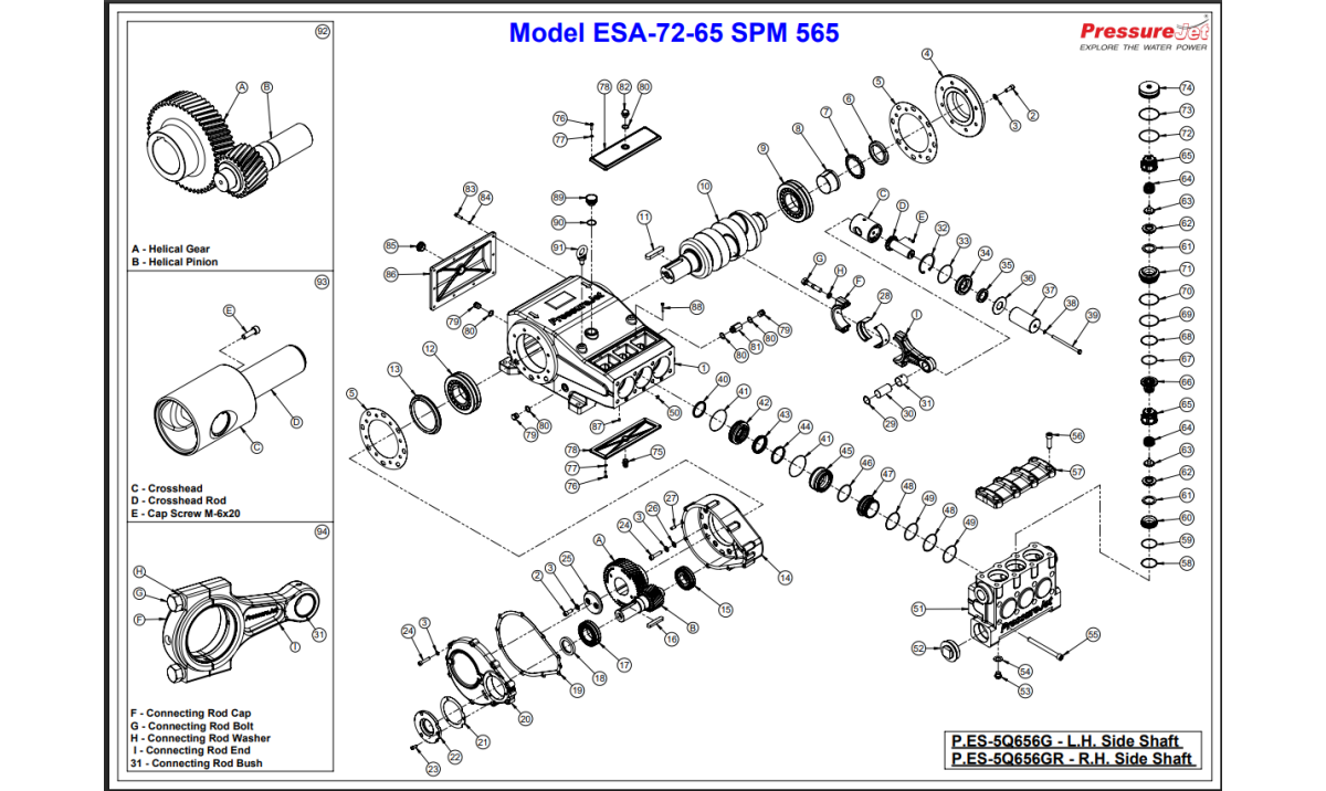 ESA-72-65 Exploded View | PressureJet