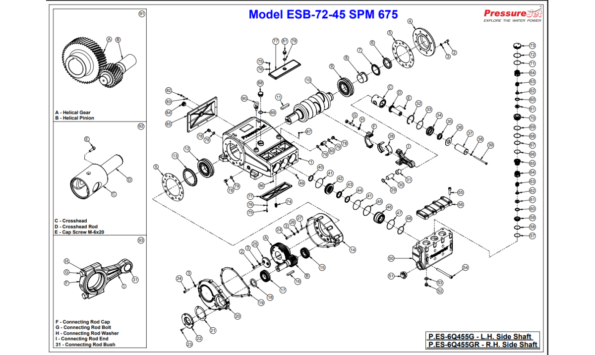 ESB-72-45 Exploded View | PressureJet