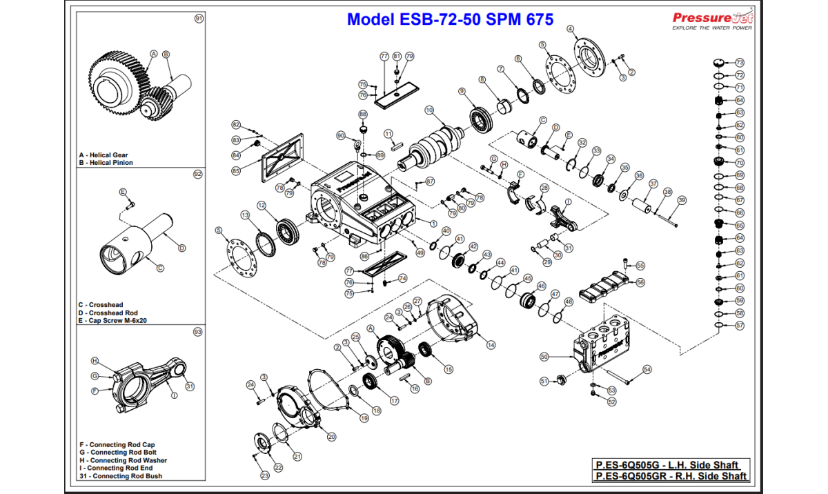 ESB-72-50 Exploded View | PressureJet