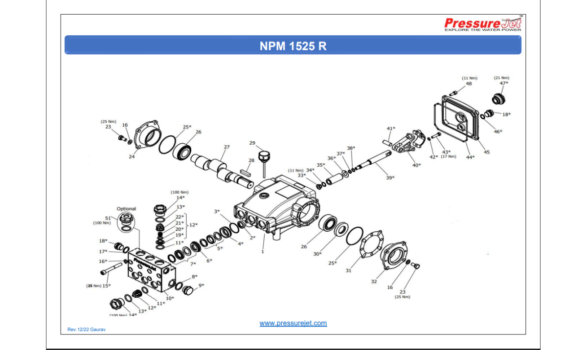 NPM - 1525 Exploded View | PressureJet