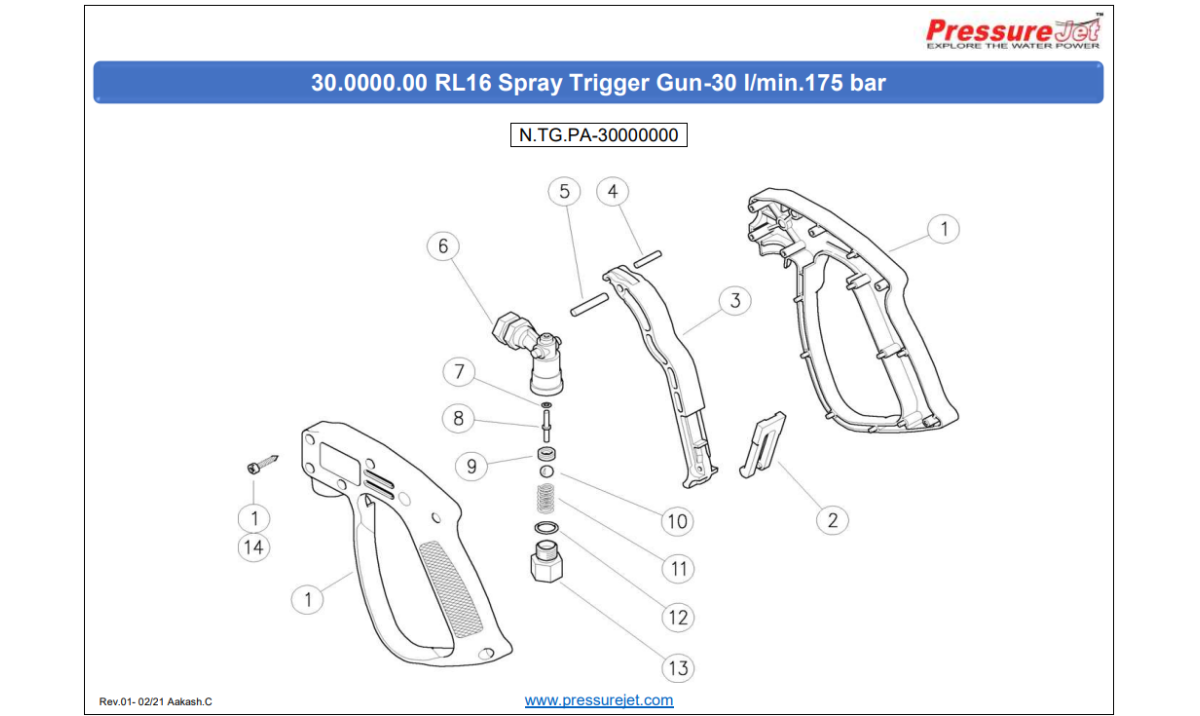 RL - 16 Gun - Exploded View | PressureJet