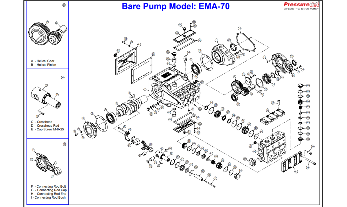 EMA-70-55 Exploded View | PressureJet
